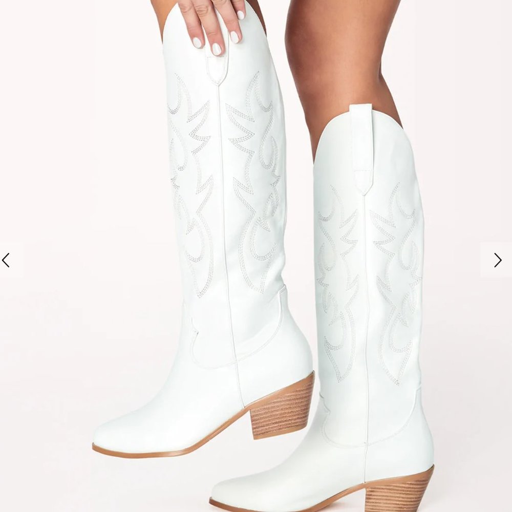 Billini Urson Tall White Cowboy Boots